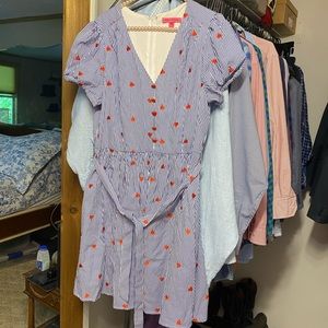 Betsy johnson dress 14 embroidered hearts 
Super cute red white and blue